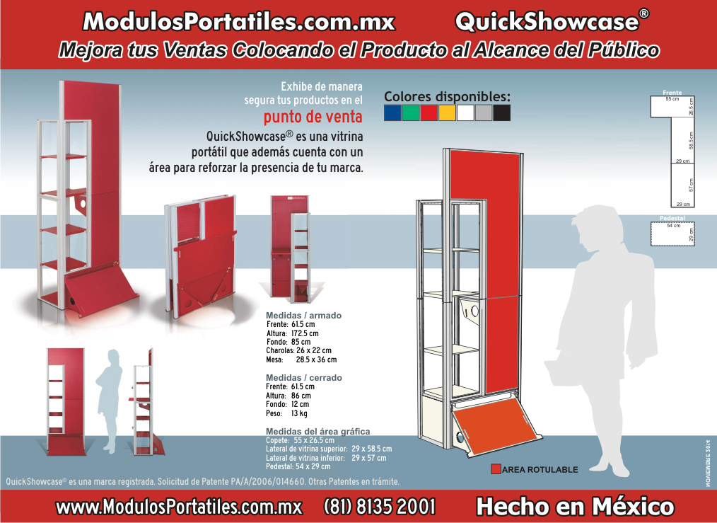 Modulo Degustador QuickShowcase, Portatil para Demostracion, Ventas, Promocion y Publicidad.