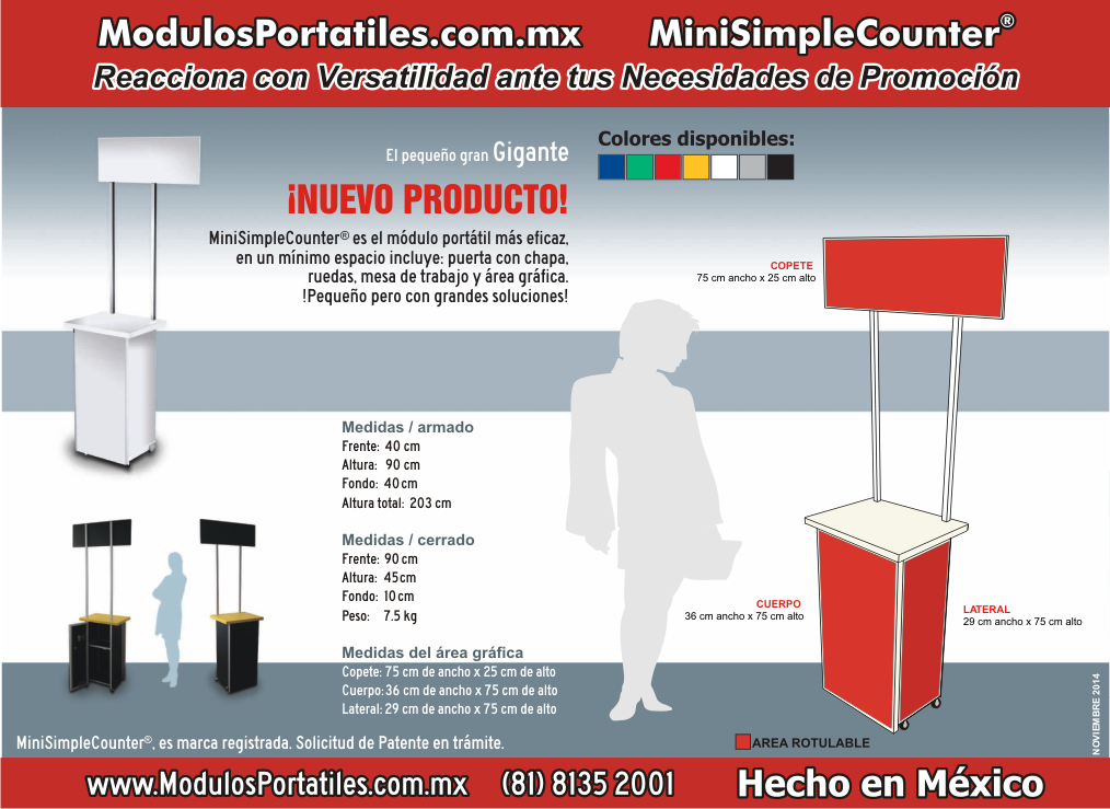 Modulo Degustador MiniSimpleCounter, Portatil para Degustacion, Ventas, Promocion y Publicidad