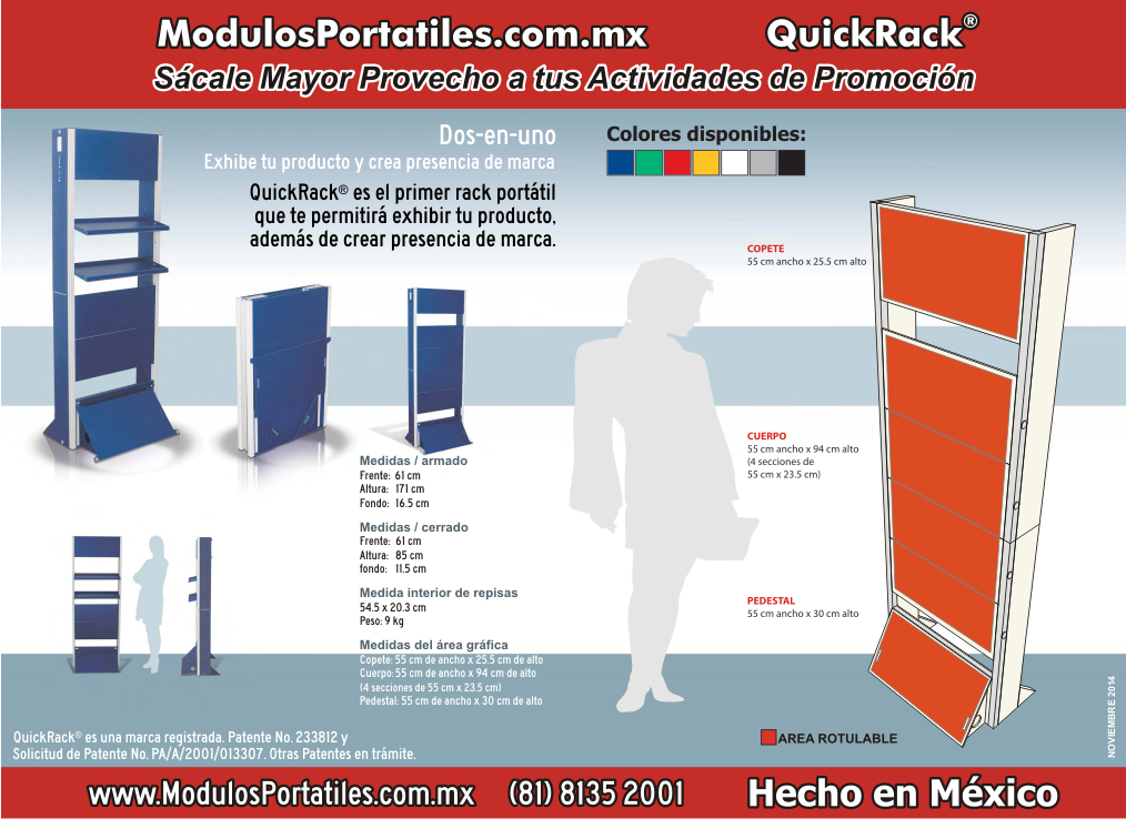 Modulo Degustador QuickRack, Portatil para Demostracion, Ventas, Promocion y Publicidad.