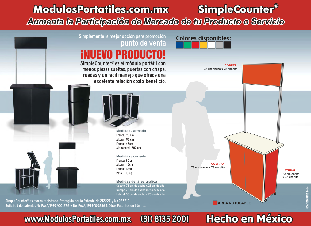 Modulo Degustador SimpleCounter, Portatil para Demostracion, Ventas, Promocion y Publicidad.