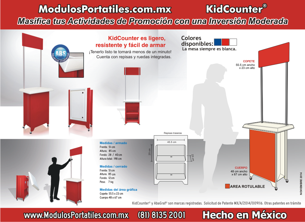 Modulo Degustador EconoCounter, Portatil para Demostracion, Ventas, Promocion y Publicidad.