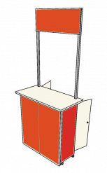 Modulo Degustador Portatil con Ruedas y Puertas con Llave SimpleCounter AbaGraf.com